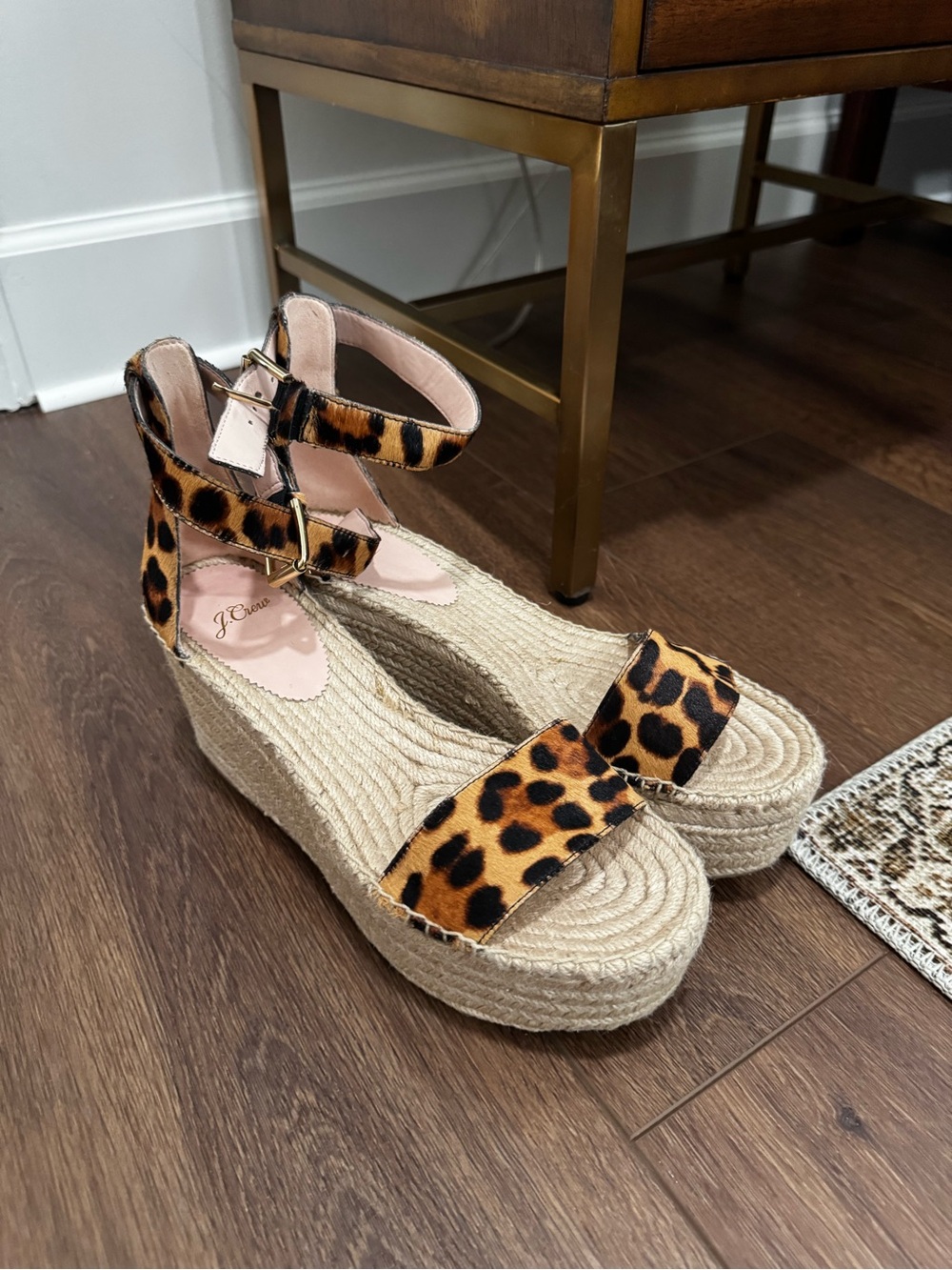J. Crew Leopard Print Espadrille Wedge Sandals